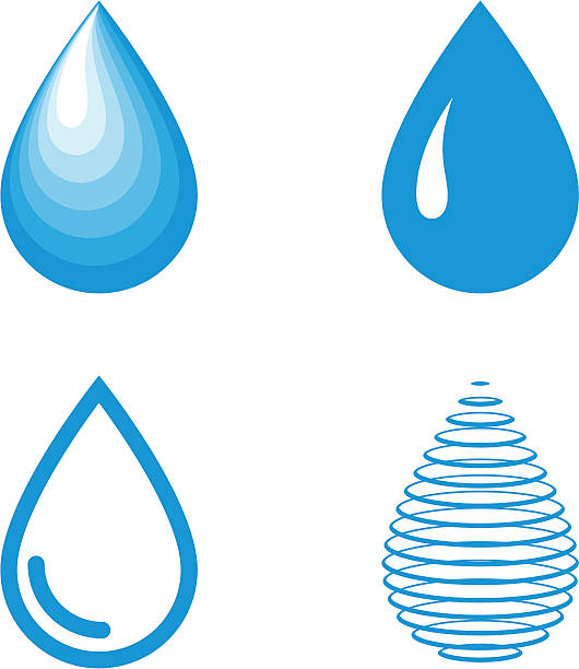 Vector Water Drops Icon Set Vector Water Drops Icon Set. 4 styles of liquid drops. pool of balls stock illustrations