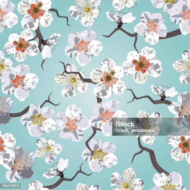 Sakura Seamless Pattern Stock Illustration - Download Image Now - Asian Culture, Blossom, Branch - Plant Part