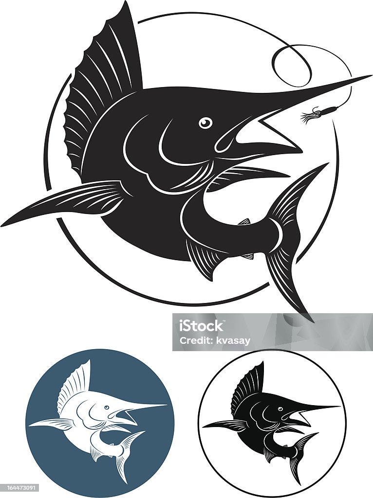 Марлин - Векторная графика Black Marlin роялти-фри