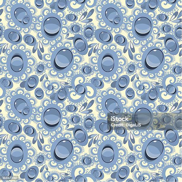 Gotas E Bolhas De Água De Fundo Sem Costura - Arte vetorial de stock e mais imagens de Abstrato - Abstrato, Arabesco, Arte e Artesanato - Arte visual