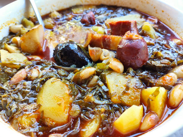 Pote asturiano, typical meal in Asturias, North of Spain Pote asturiano, typical meal in Asturias, Spain, Europe fabes stock pictures, royalty-free photos & images