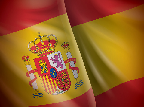 Spain waving detail flag background