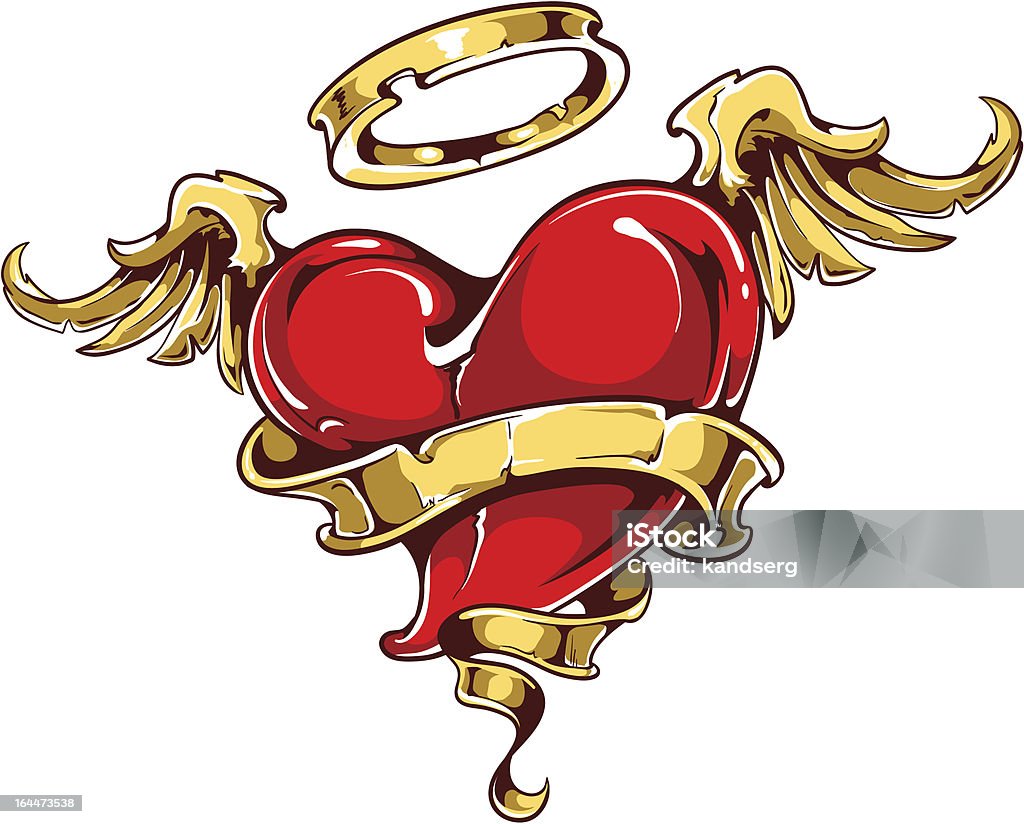 Tatuaggio in stile cuore - arte vettoriale royalty-free di Angelo