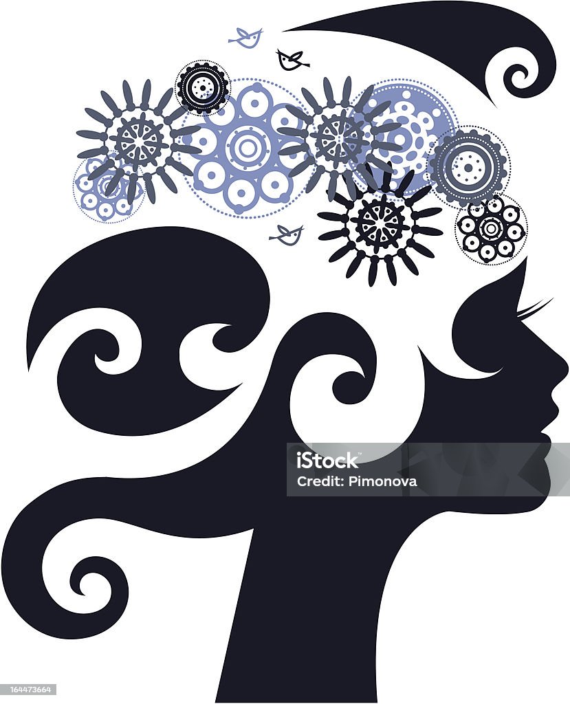 Beautiful woman silhouette Beautiful woman silhouette with a flowers Abstract stock vector