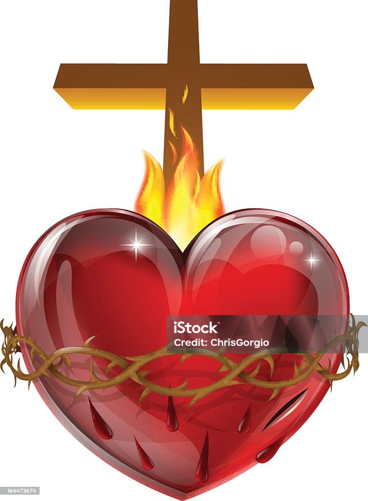 Sacred cuore - arte vettoriale royalty-free di Simbolo di cuore