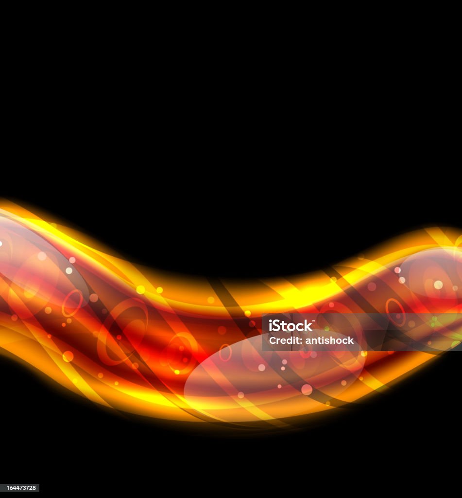 Brillante orange curve sobre negro - arte vectorial de Abstracto libre de derechos