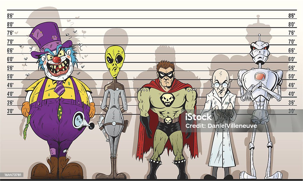 Super Villain Lineup Stock Illustration - Download Image Now - Villain,  Clown, Cartoon - iStock