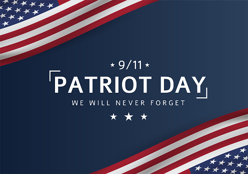 Patriot Day, 9/11 background. We will never forget. Vector illustration. EPS10