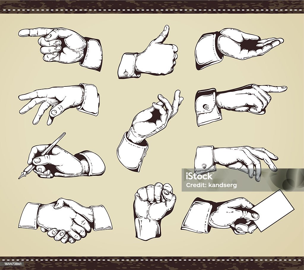 Set of vintage hands Set of vintage hands. Retro styled design elements. Retro Style stock vector