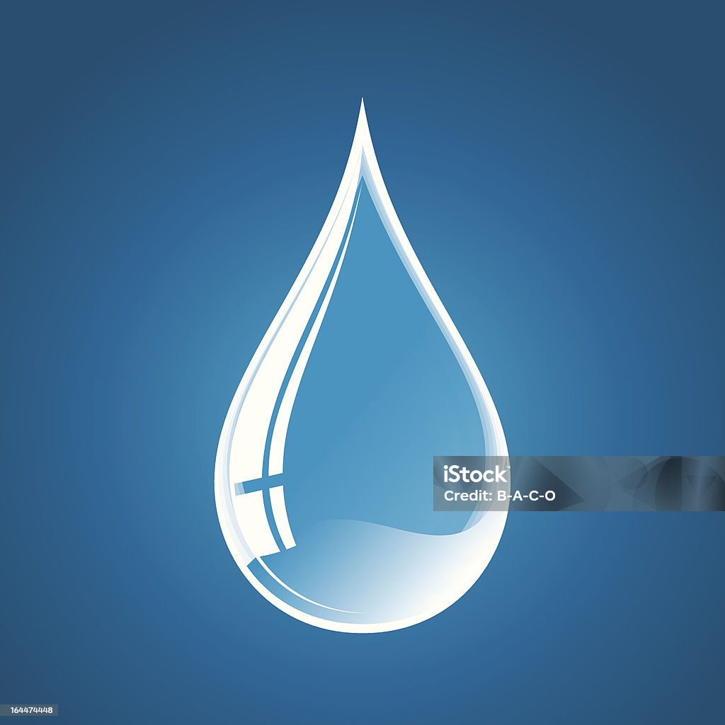 Water drop. Drop of water falling. Blue stock vector