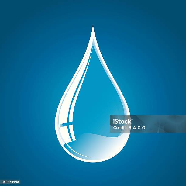 Water Drop Stock Illustration - Download Image Now - Blue, Close-up, Colored Background