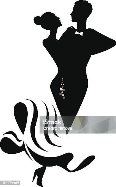 Silhouette Of Dancing Couple Stock Illustration - Download Image Now - Couple - Relationship, Dancing, Vector
