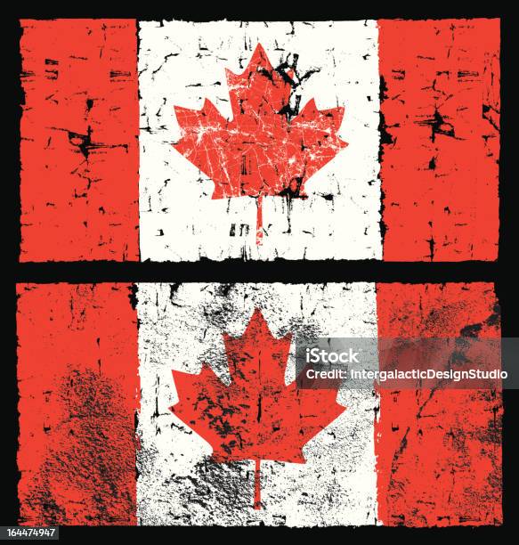 Bandeira Do Canadá Grunge Estilo - Arte vetorial de stock e mais imagens de Bandeira - Bandeira, Branco, Cultura Canadiana