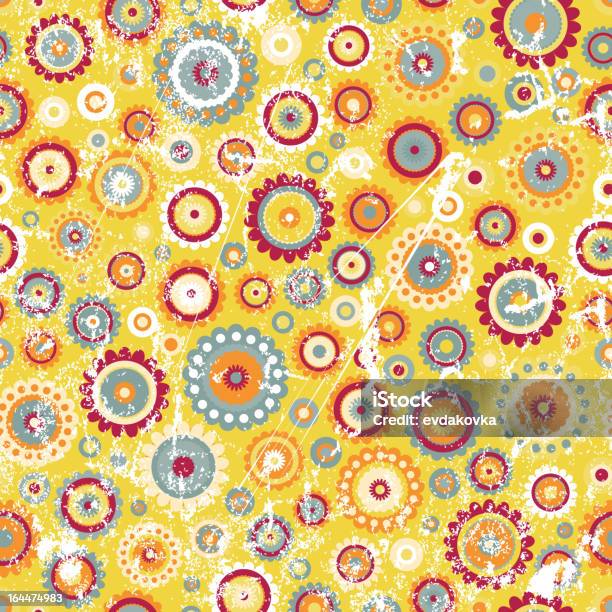 Ilustración de Seamless Floral Grunge Fondo De Estilo y más Vectores Libres de Derechos de Abstracto - Abstracto, Algodón - Textil, Amarillo - Color