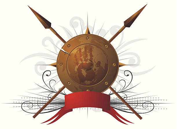 defense vector defense symbols spear stock illustrations