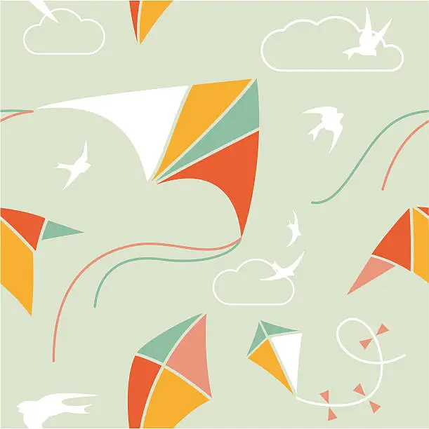 Vector illustration of Kite Seamless