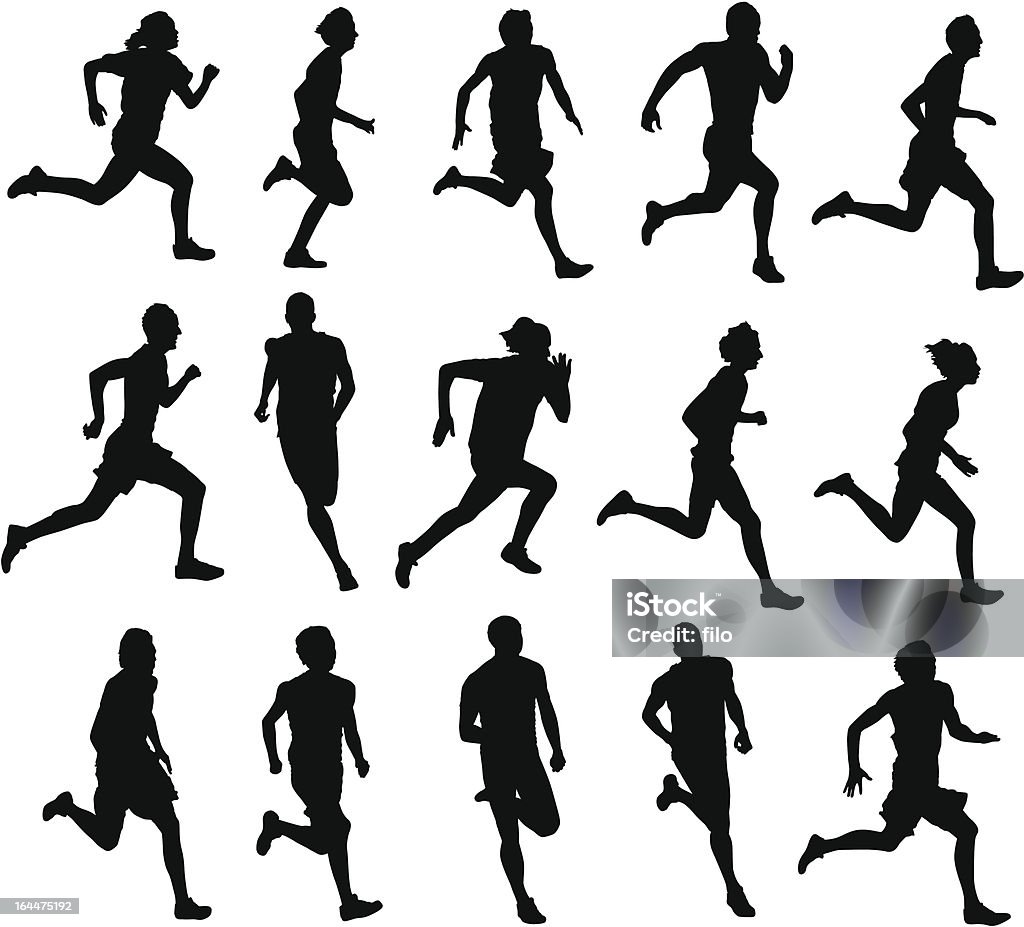 Les coureurs - clipart vectoriel de Cross-country libre de droits