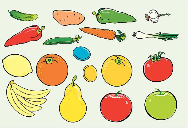 Vector illustration of Fruit and vegeable