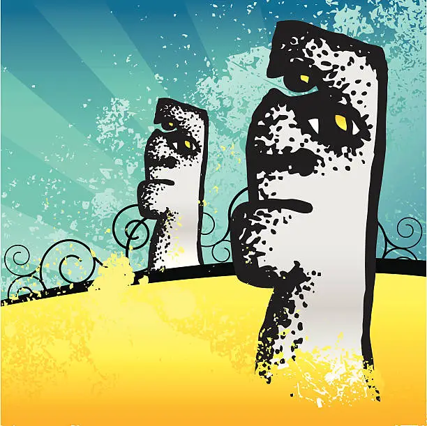 Vector illustration of Easter Island