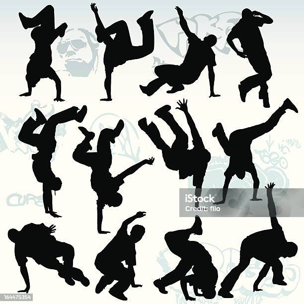 Urban Breakers Stock Illustration - Download Image Now - In Silhouette, Breakdancing, Hip Hop Culture