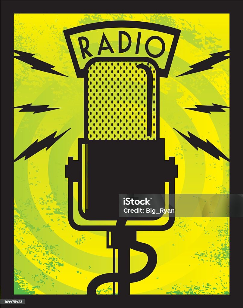 Micrófono de radio - arte vectorial de Radio - Electrónica de audio libre de derechos