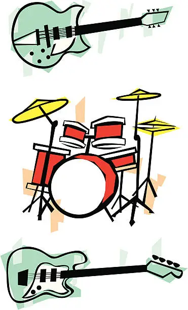Vector illustration of MUSIC BAND MODERN