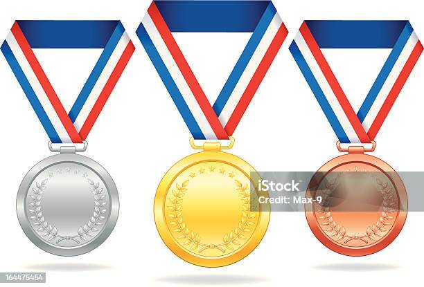 Vetores de Prêmio Medalha e mais imagens de Medalha de ouro - Medalha de ouro, Bronze - Descrição de Cor, Bronze - Liga