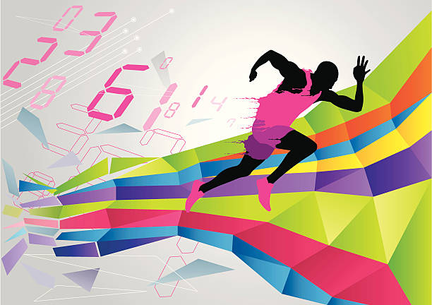 실행 남자 - silhouette jogging running backgrounds stock illustrations