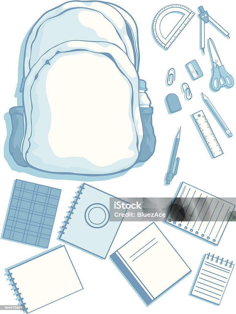 사용자 지정 가능한 벡터 학교 키트를 매직기 및 용품 - 로�열티 프리 가방 벡터 아트