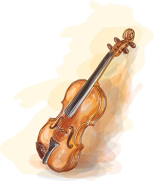 skrzypce. vatercolor stylu. - virtuous stock illustrations
