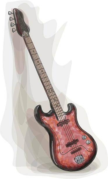 istock Bass electric Guitar. Watercolor style. 164475724