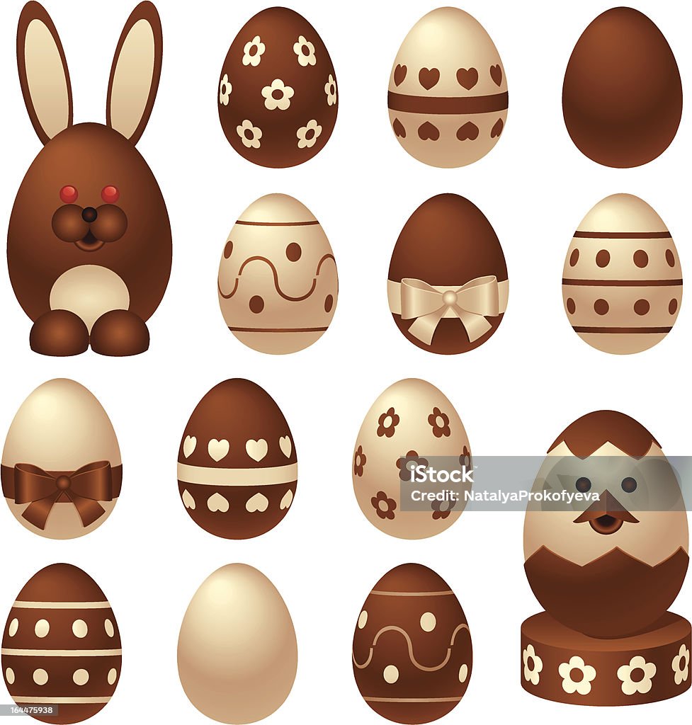 Chocolate Easter zahlen und Eier - Lizenzfrei Band Vektorgrafik