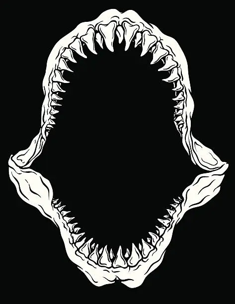 Vector illustration of Shark Jaw Isolated Vector Illustration