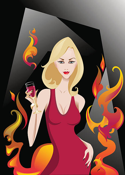 Glamour Blonde vector art illustration
