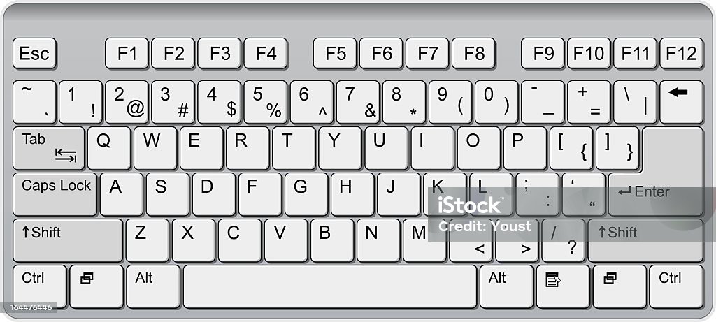 Branco teclado do computador - Royalty-free Teclado de Computador arte vetorial