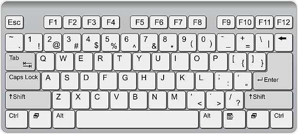 ilustrações, clipart, desenhos animados e ícones de teclado de computador branco - computer key computer keyboard computer keypad