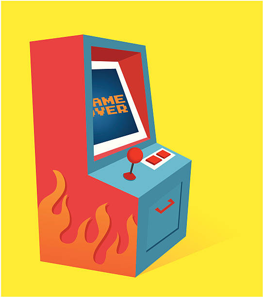 ilustraciones, imágenes clip art, dibujos animados e iconos de stock de arcade juego de la máquina - arcade amusement arcade leisure games machine