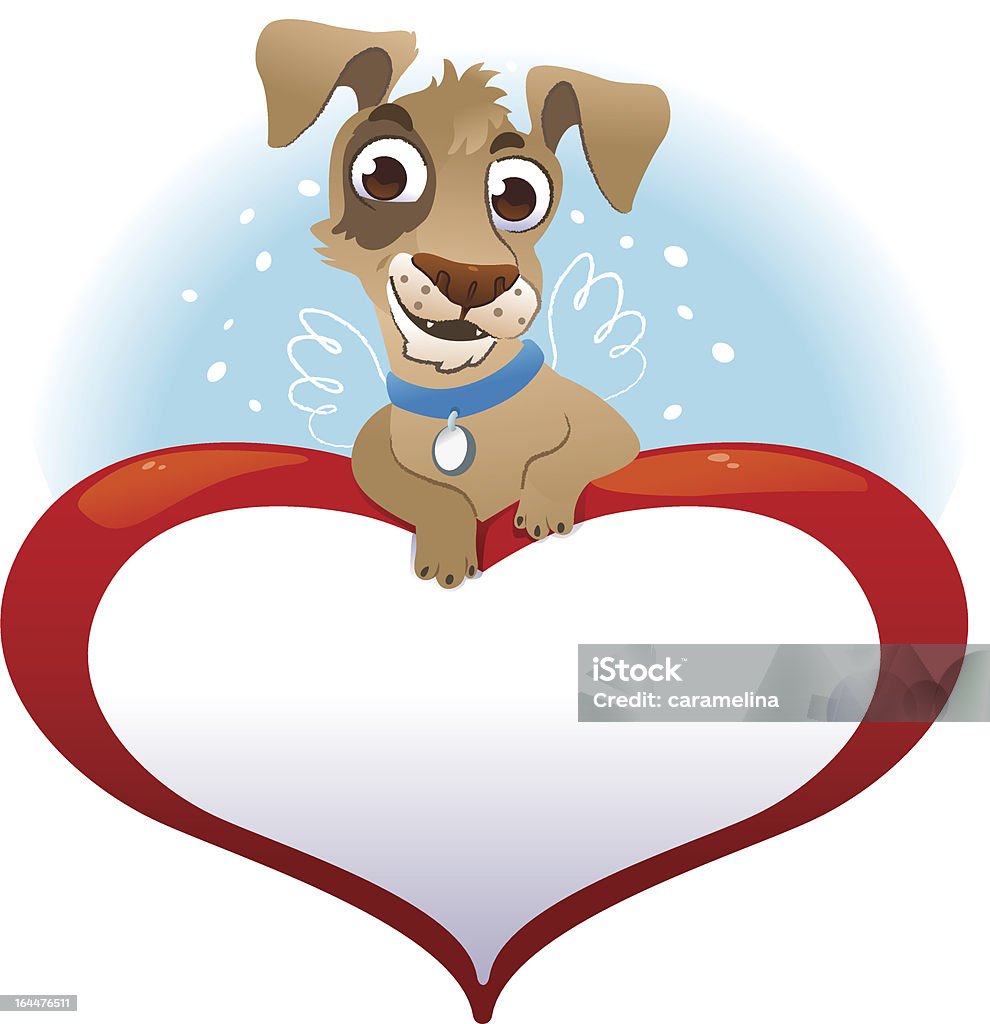 Kartki z życzeniami z serca i pies - Grafika wektorowa royalty-free (Grafika wektorowa)