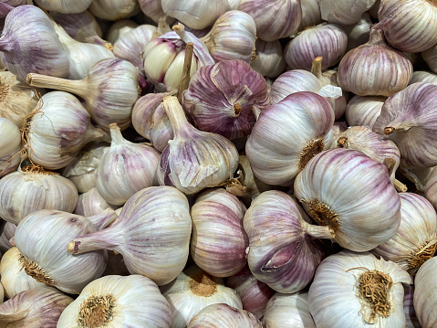Garlic for sale in the market.