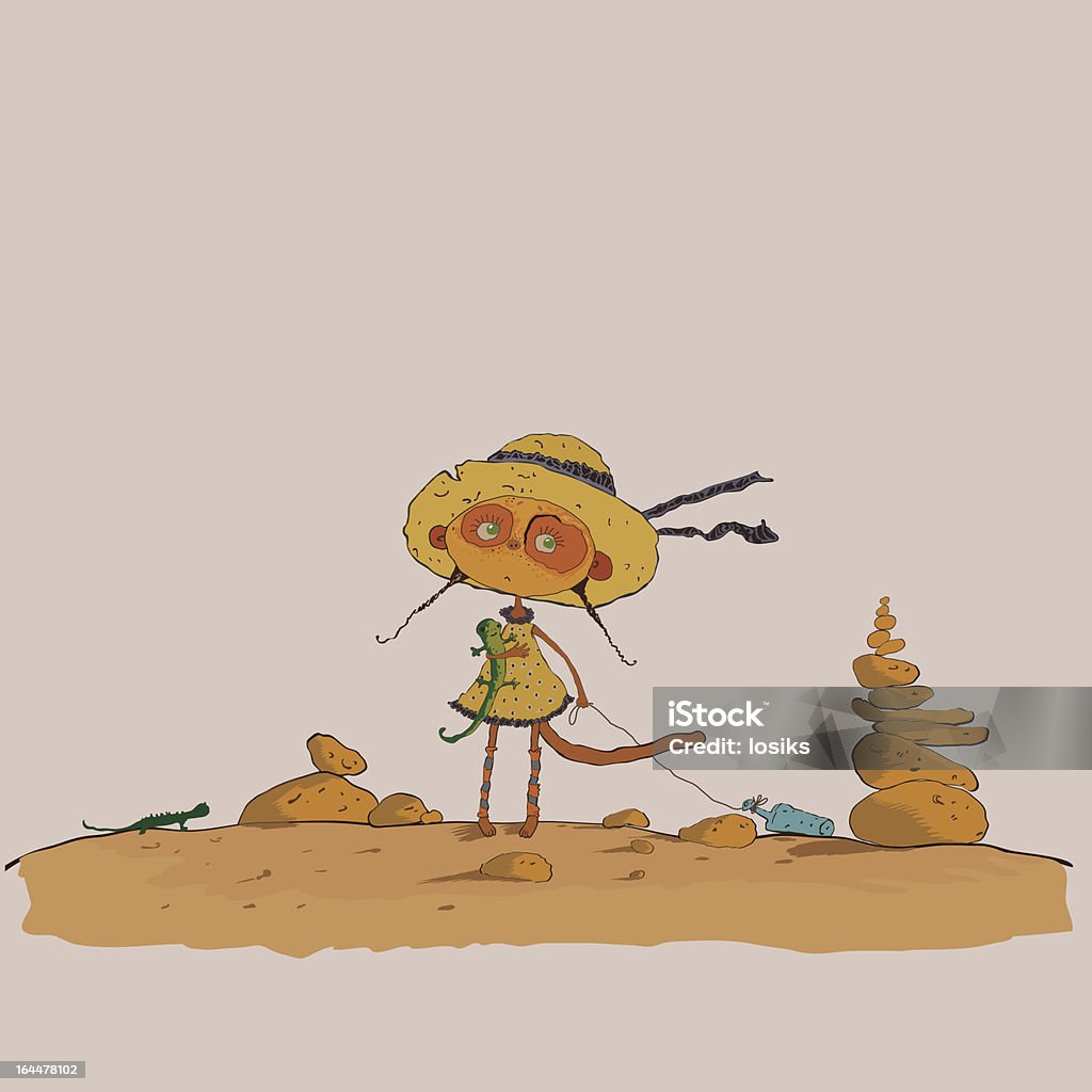 このコマーシャルが meerkats 砂漠の少女 - ふわふわのロイヤリティフリーベクトルアート