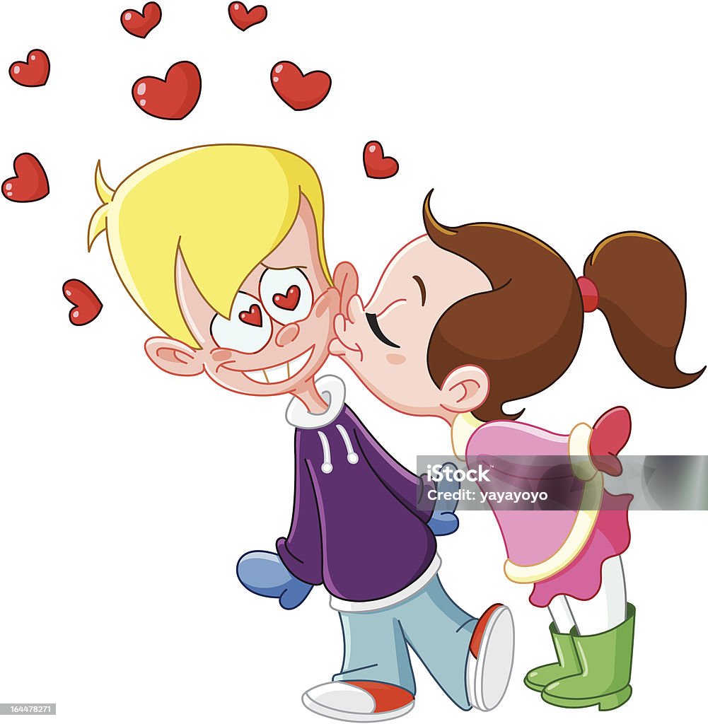 Girl Kiss Boy Stock Illustration - Download Image Now - Baby - Human Age,  Baby Girls, Boyfriend - iStock