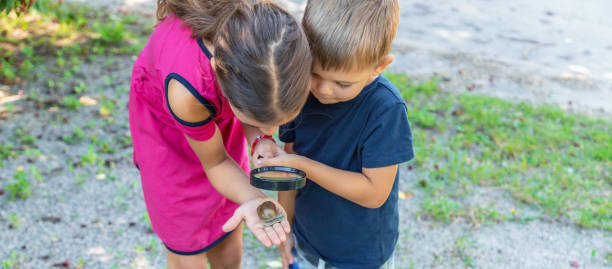 istock The child looks at the snail nature. Selective focus. 1644782776
