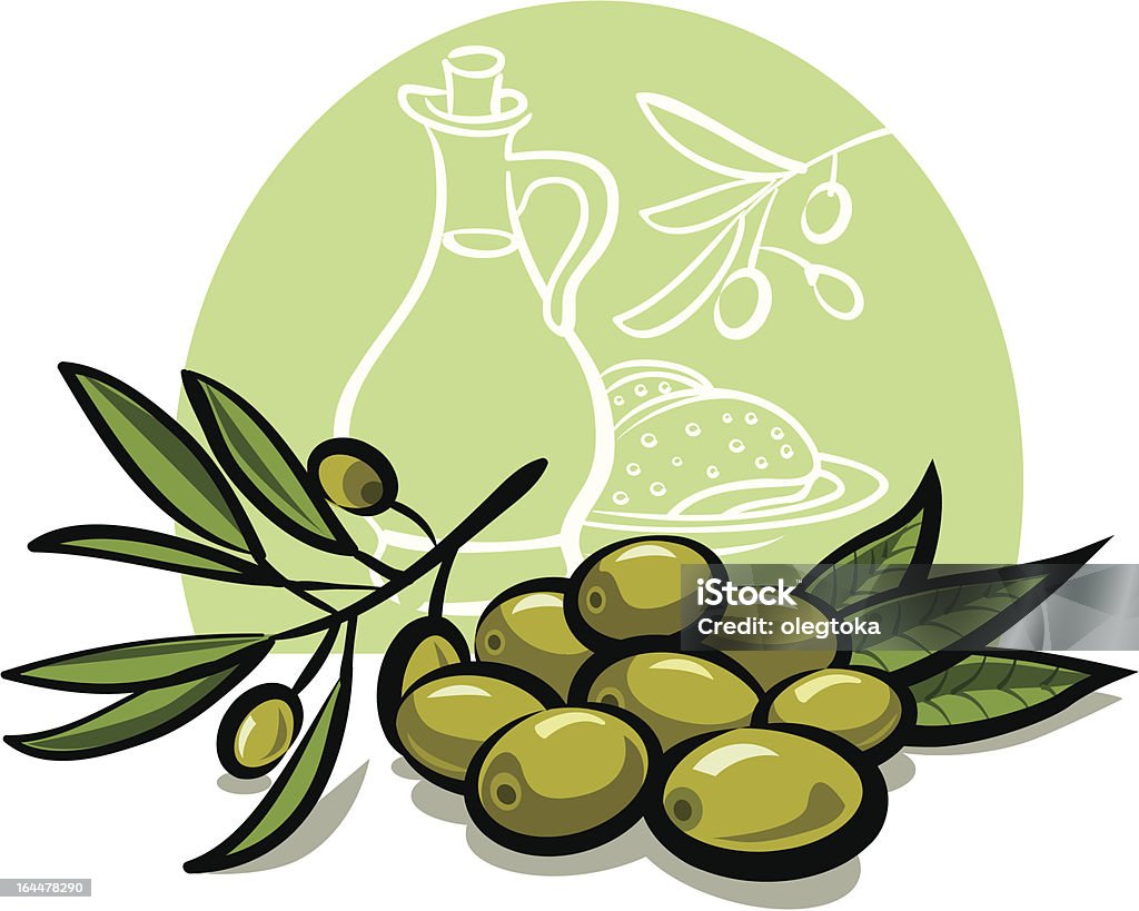 Olive verdi - arte vettoriale royalty-free di Alimentazione sana