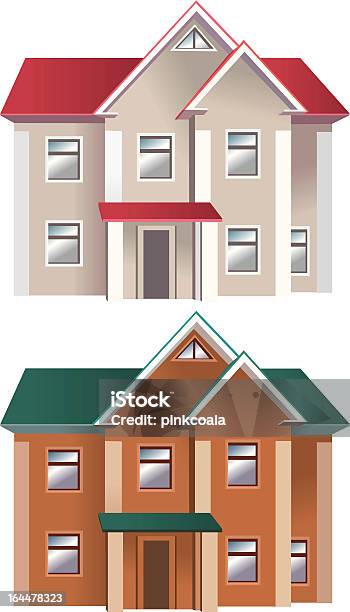 Casas De Cores Diferentes - Arte vetorial de stock e mais imagens de Ao Ar Livre - Ao Ar Livre, Arquitetura, Arrendamento de casa