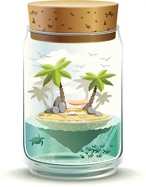 Vector illustration of Piece of paradise