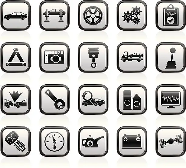 Vector illustration of car services and transportation icons