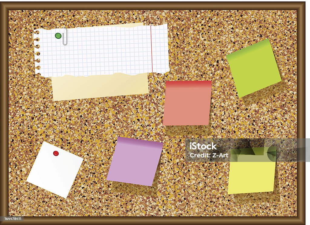 Noticeboard (corkboard) - clipart vectoriel de Couleur verte libre de droits