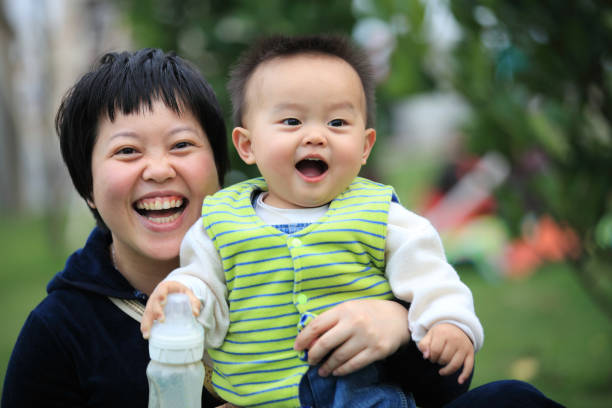 Happy mother and child