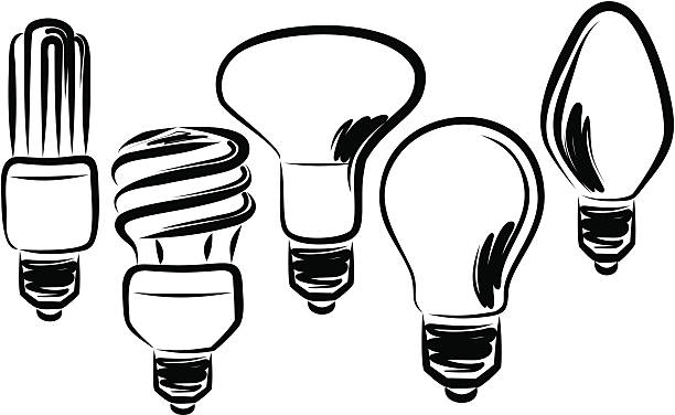 Light bulbs vector art illustration