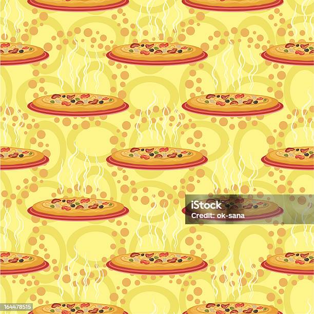 Sem Costura De Fundo Pizza Quente - Arte vetorial de stock e mais imagens de Almoço - Almoço, Amarelo, Assado no Forno